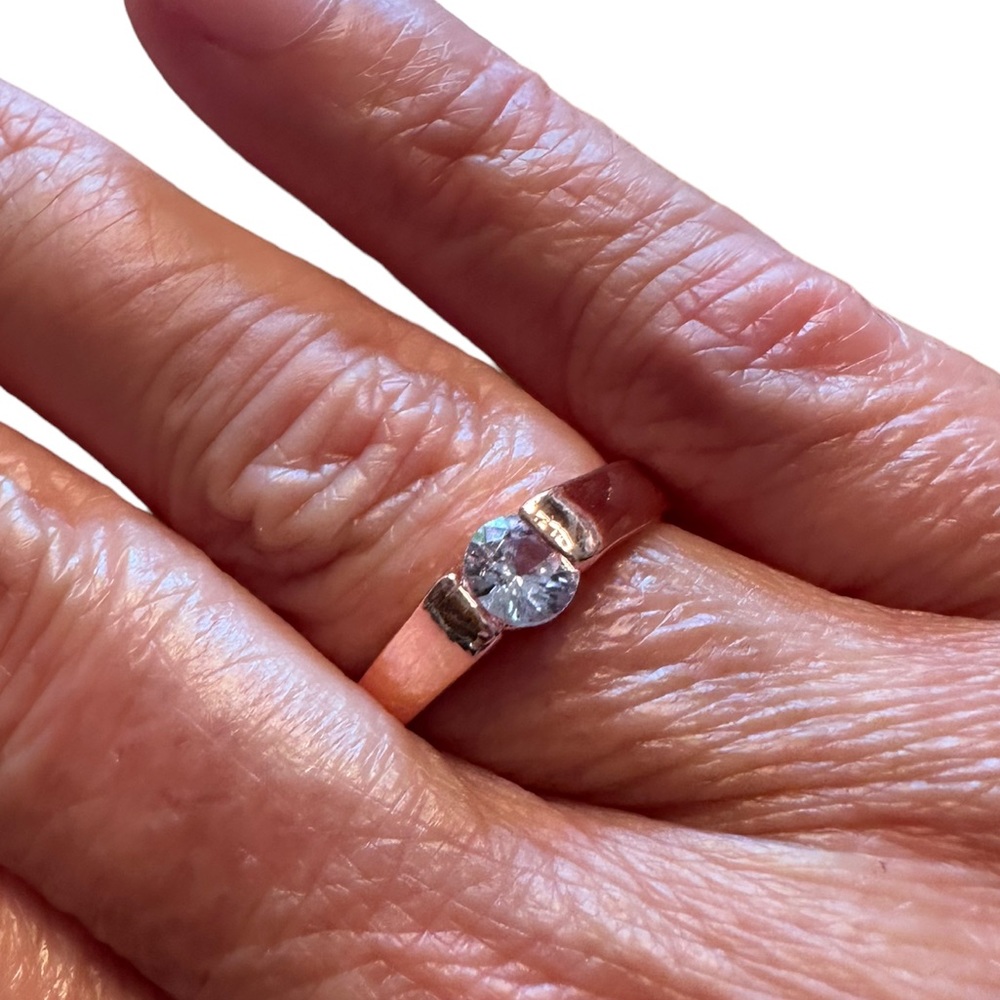 Rose Gold and Zircon Ring with FLAW